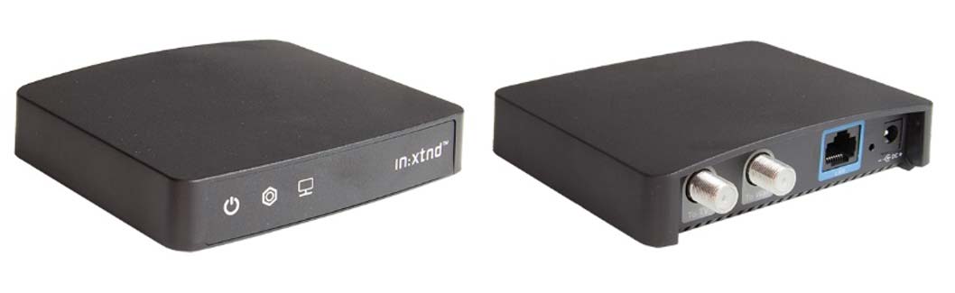 in:xtnd A101 single ETH port MoCA Access Modem front and back